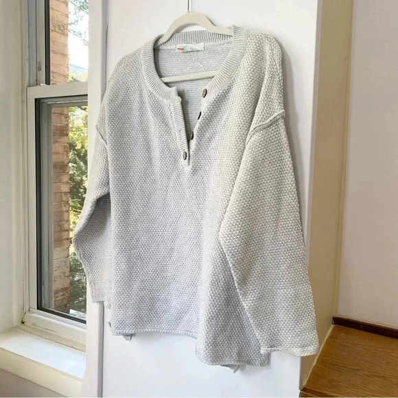 NWT Free People Hailee Sweater Set in Ivory Heather Light Gray - Picture 11 of 13